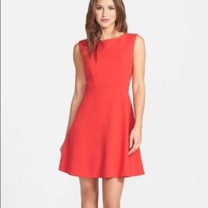 French Connection Feather Fit & Flare Dress Red 8